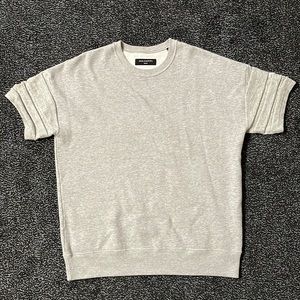 All Saints Athlon Grey Short Sleeve Sweatshirt